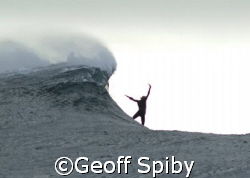 taken during the warm ups for the Red Bull Big Wave Afric... by Geoff Spiby 